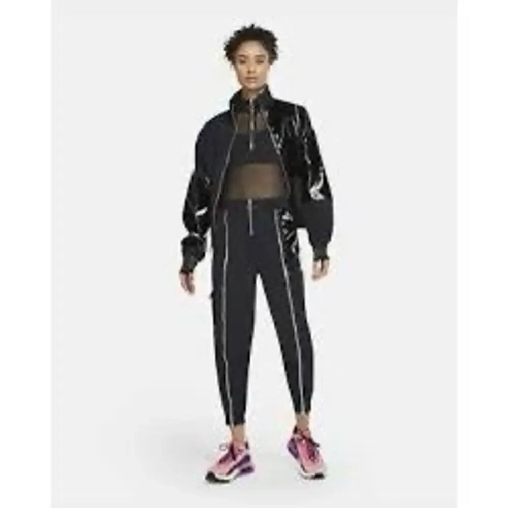 Nike Black Sportswear Icon Clash Woven Trousers Tracksuit Bottom Pant Size Large